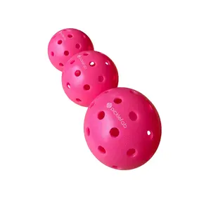 Picklefab Hot Pink Outdoor Pickleballs Set of 4 (12 Balls Total)- Durable Rotational Molded 40 Holes Lightweight Balls for Enhanced Aerodynamics & Visibility - Ideal for Outdoor Play