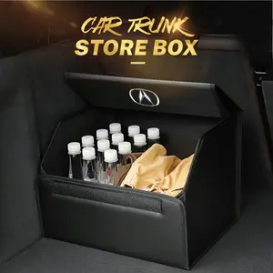 Storage Box Leather Multipurpose Collapsible Car Trunk Storage Organizer For Acura ADX RDX ZDX Integra NSX MDX TLX CDX ILX RLX TL RL