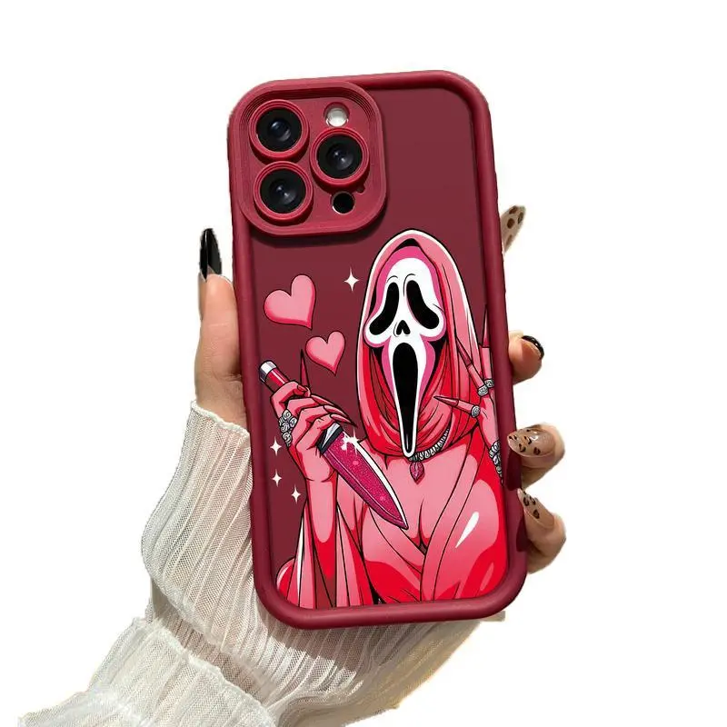Halloween Cute Scare Horror Ghost phone case,for iPhone 11-17,XS/S series,for Samsung For Galaxy S /A Series,Shockproof Lightweight Anti-Scratch Cover,Soft TPU BumperDrop Protection,cellphone cover,Shockproof Soft smartphone Cover