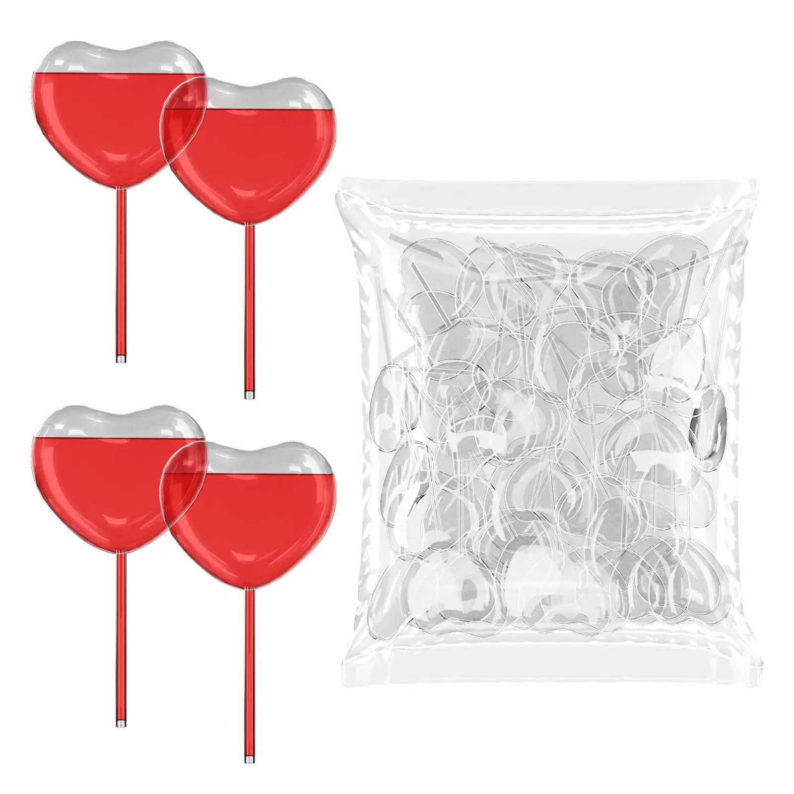 50-Pack 4mL Heart-Shaped Translucent Disposable Transfer Pipettes - Soft Pliable Plastic Liquid Droppers, Cake Decoration Tools, Pastry Decorating Tools for Bakeware, Home Baking, DIY Crafts Enthusiasts