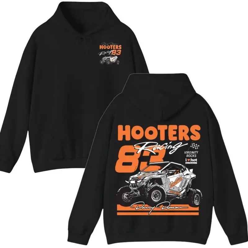 Hooters Racing 83 Men's Cotton-Spandex Long-Sleeve Pullover Hoodie with Pocket - Sport Apparel Sweatshirt, Ideal Gift for Him