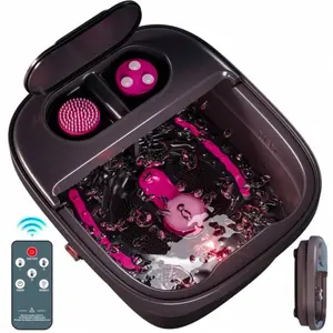 Beinilai Remote Temperature Control Collapsible Foot Spa. Foot Bath With Heat, Bubble And Massager, Foot Spa Tub With 3 Pedicure Attachments, Foot Soak Tub With Handle