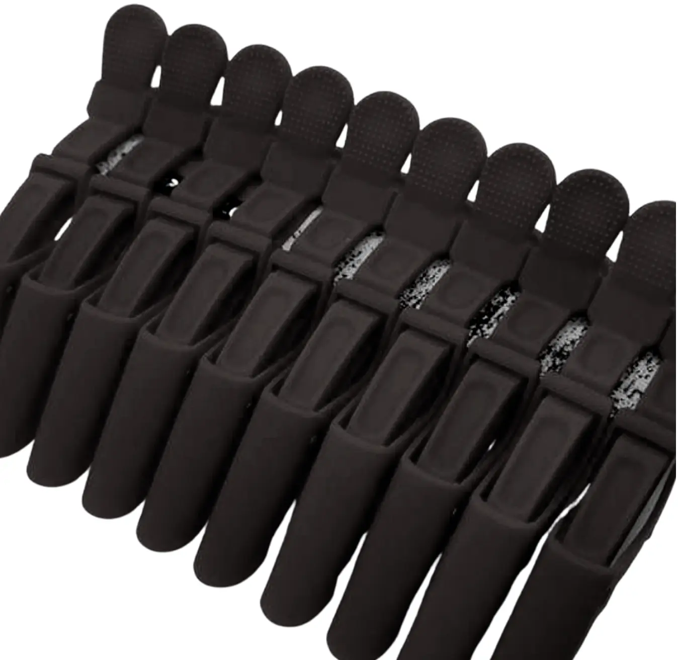 Curlology Matte Black Alligator Clips Non-slip, no-snag Durable hold  ( 6 Clips per pack)