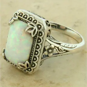 [Handcrafted Opal inlaid ring design] Fashion, high-end and versatile design for women's accessories, handcrafted inlaid Opal ring