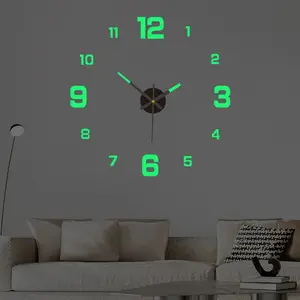 Luminous Digital Clock DIY Stereoscopic Wall Clock Silent Clock Living Room Bedroom Wall Clock Home Decorations