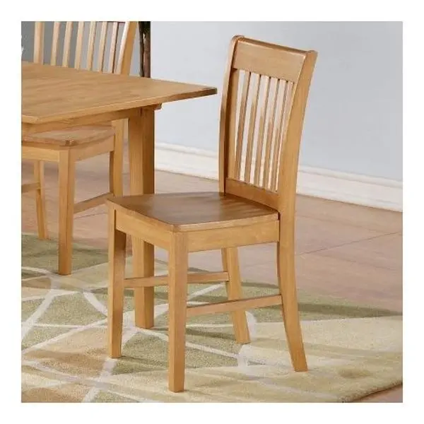 212 MAIN Traditional Oak Norfolk Wooden Dining Chair - Pack of 2, Solid Wood Seat, Storage Leaf, Indoor Furniture, Dining Room Sets