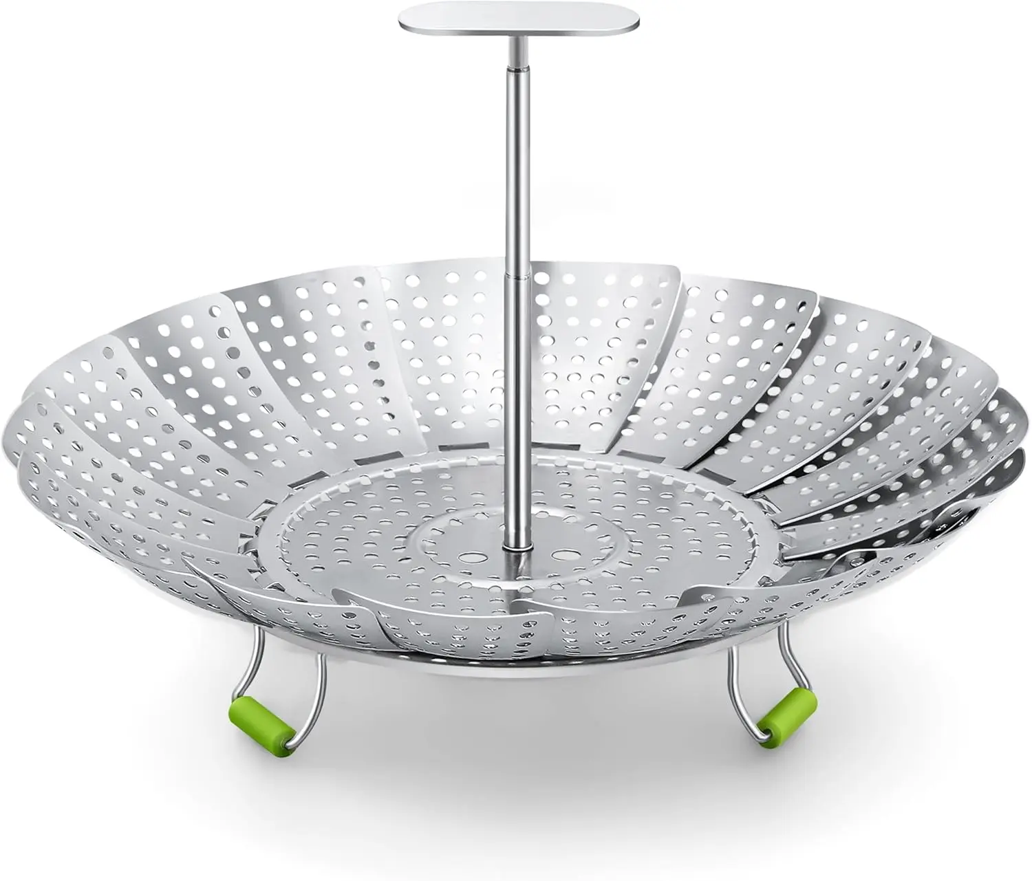 Steamer Basket, 3rd Generation Stainless Steel Vegetable Steamer with Extendable Handle for Cooking Food, Folding & Expandable Veggie Steamer Insert, Fit Various Size Instant Pot (5.5" to 9") Cookware Kitchen