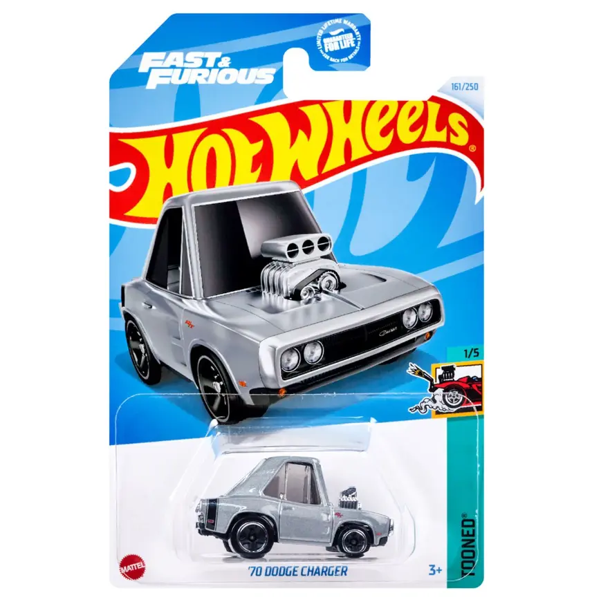 Hot Wheels Tooned 1970s Dodge Charger Fast & Furious Edition Diecast Collectible Model Car, Nostalgic Automotive Enthusiast Display Piece