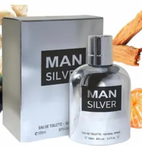 Man Silver Eau de Toilette 100 ml - Classic Fragrance for Men, 100 ml Bottle, Ideal for Daily Use, Perfect for Fragrance Enthusiasts, Timeless Scent