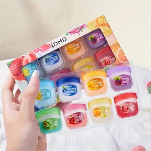 16pcs Fruit Lip Gloss Set Natural Cream Texture Long-lasting Moisturizing Lip Care Festive Christmas Lip Care Set autumn winter lip  gloss  pack Petroleum Jelly Lip Care Duo