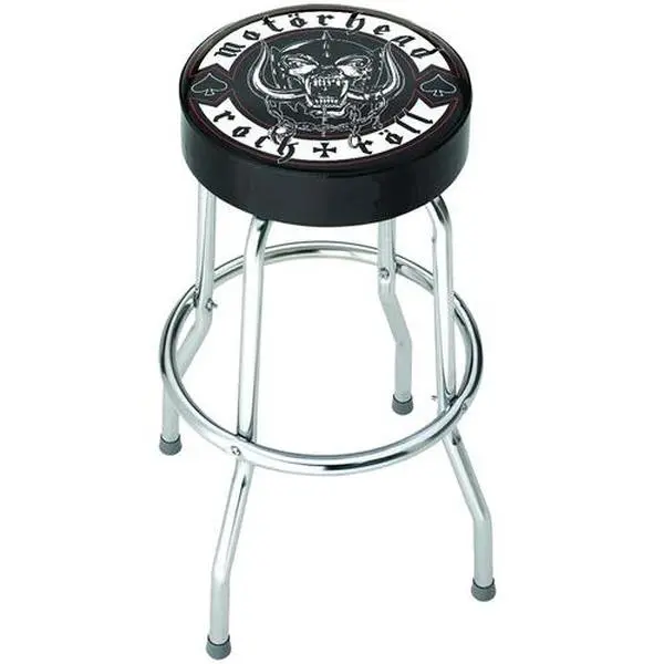 Motorhead - Rocksax - Motorhead - Rock + Roll Logo - Bar Stool With Swivel Seat (Black/Chrome)  [SPECIAL PRODUCTS] Barware, Collectible