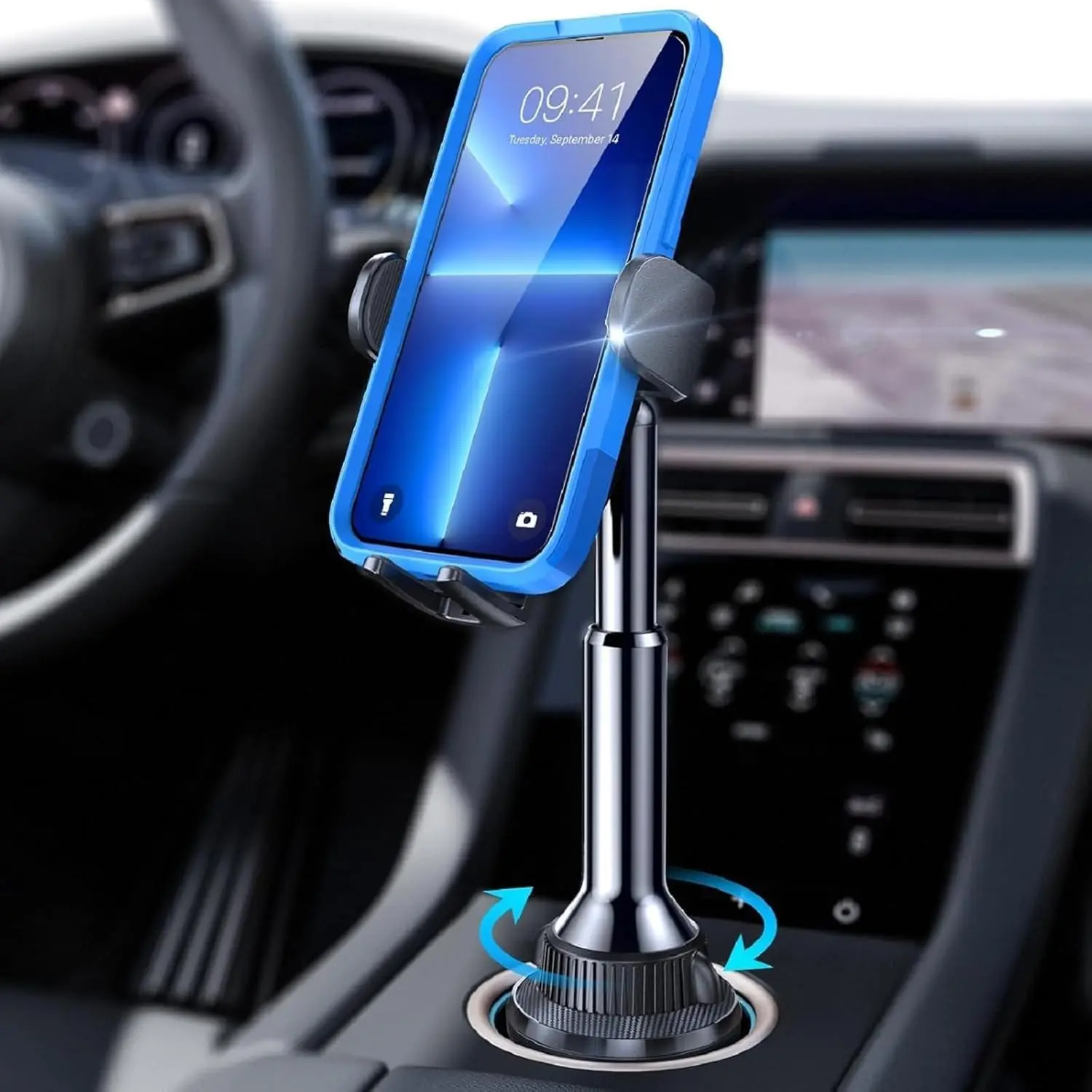 DIBMS Cup Holder Phone Holder [No Shaking] Phone Holder for Car, 360° Adjustable iPhone Holder Car Accessories for Women Truck Jeep Golf for iPhone 17 Pro Max 16 15 14 Samsung S25 All 4-7'' Phone