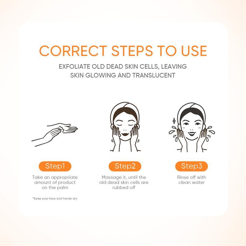Orange Exfoliating Gel, Moisturizer Face Body Scrub Gel,Deep Cleansing Moisturizing Facial Exfoliator,Natural Orange Peeling Gel Face Scrub,Orange Peeling Gel, Deep Clean Pores, Remove Blackheads & Moisturize Skin,Orange Exfoliating Gel for All Types Skin