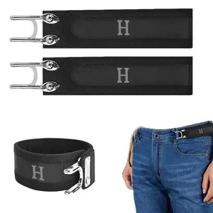 Tactical Metal Hook Elastic Belt (Unisex) - Patented No - Buckle Invisible Design | Soft Adjustable Side Solid Color Belt Durable Belts