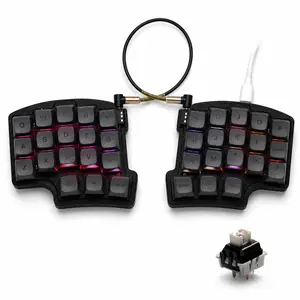 YIVU 36-Key Split Mechanical Keyboard, Wired 40% Ultra-Compact Ergonomic Model with RGB Backlight, Hot-Swappable MX Switch Sockets, QMK/VIAL Support, PBT Keycaps, USB-C Mini MOA Profile, Lipstick Silicone Design (Fits S75 Pro, Chron Q6 Mouse Pads)