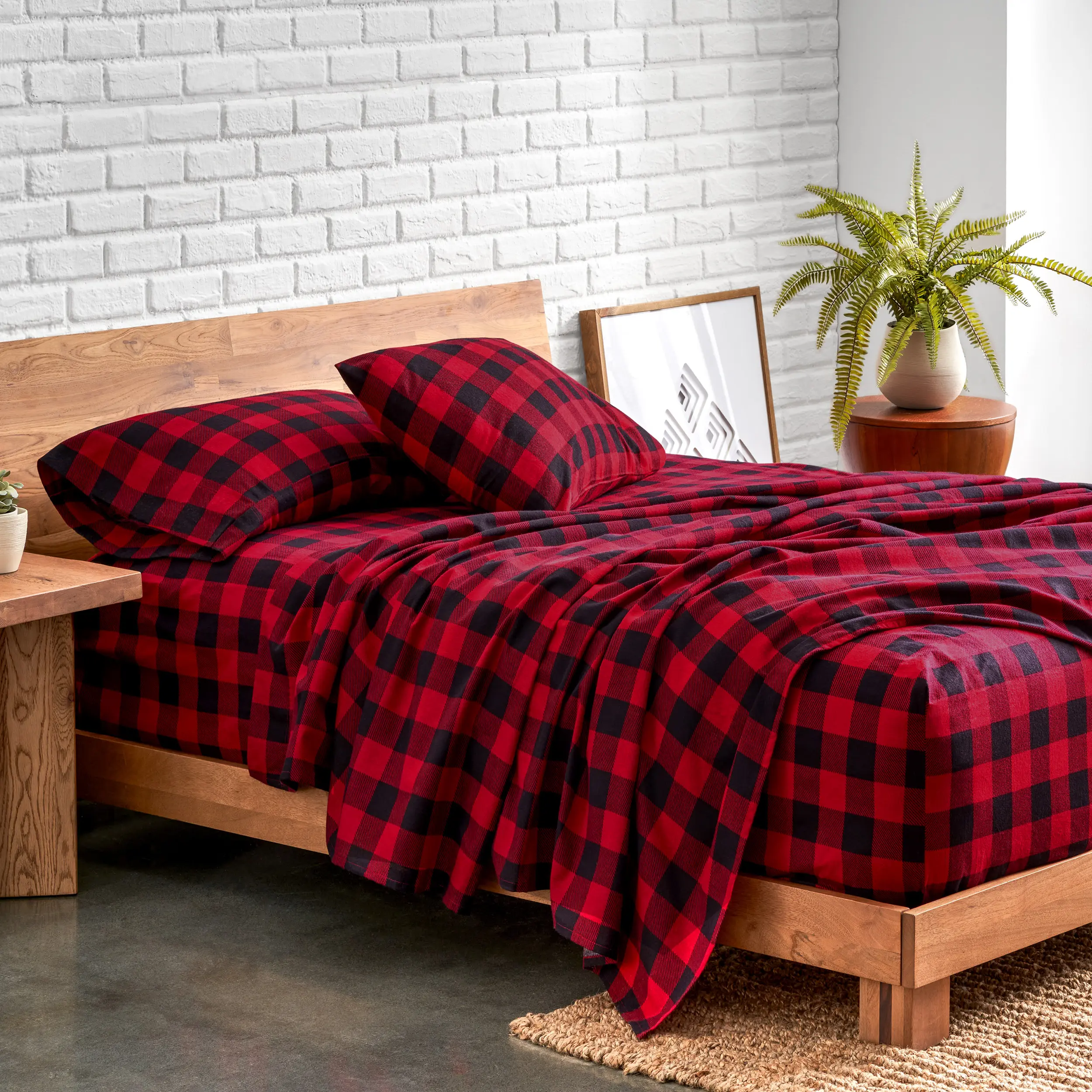 Bare Home Flannel Sheet Set, Prints, Double Brushed Flannel Decorative Bedsheet Sets