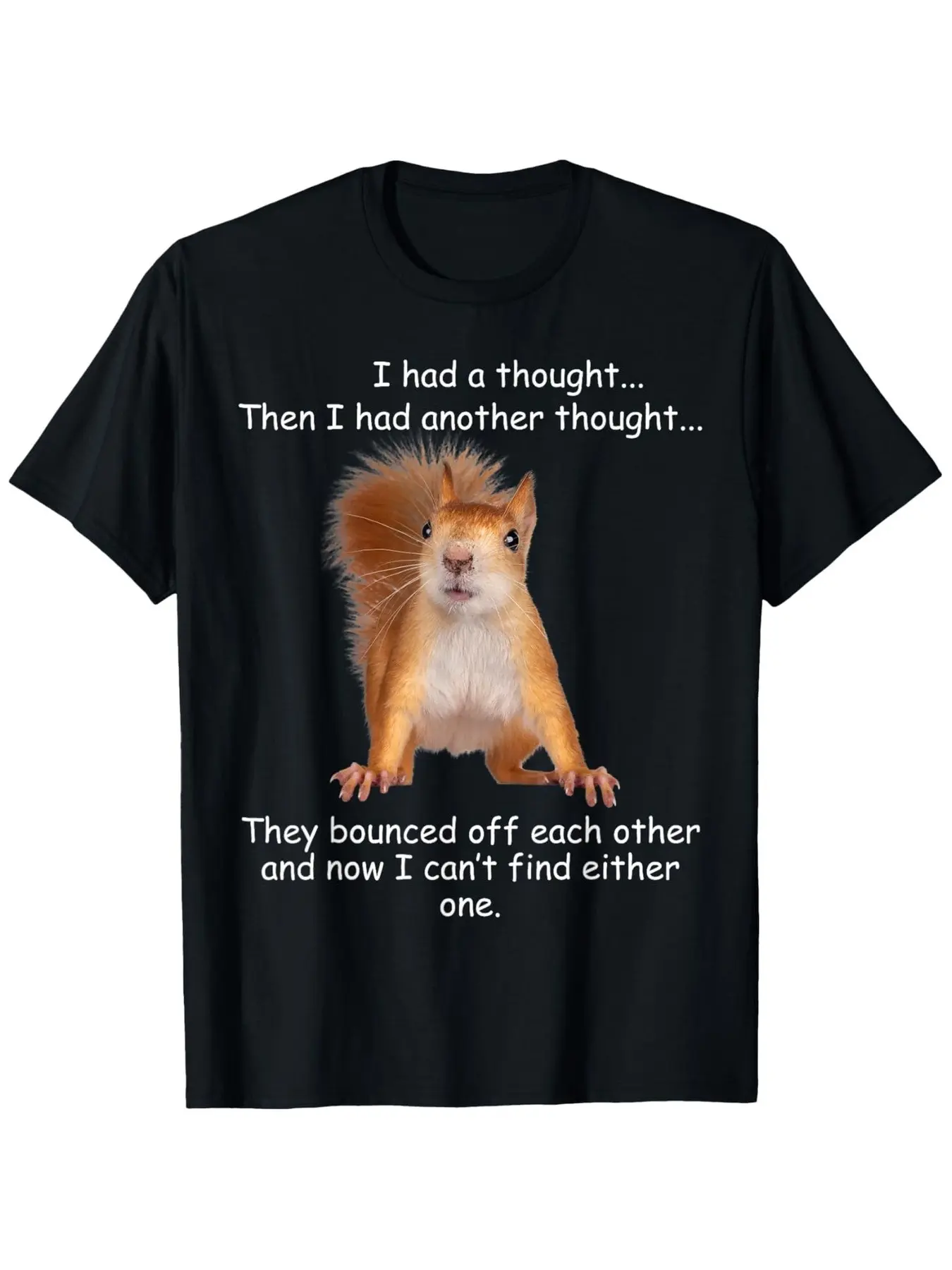 Men's Funny Squirrel Graphic T-Shirt, a Casual Short-Sleeve Round Neck Top in Soft 100% Cotton for Daily Wear, Do Not Iron, Graphic Print, Soft Fit, Shortsleeve, Menswear, Simple, Tshirt, Fitness, Cartoon Style, Elastic Fabric, All Seasons, Chest Circumfe
