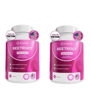 Rosabella Organic Beetroot Capsules 1300mg for Blood Flow & Heart Health Natural Cardiovascular Support Dietary Supplement - Healthcare