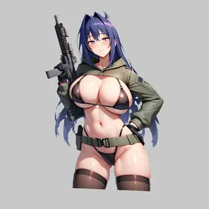 Aki Nijou Anime Girl Sticker, Tactical Military Vinyl Decal, Anime Combat Girl Art for Car, Laptop, or Helmet Decor