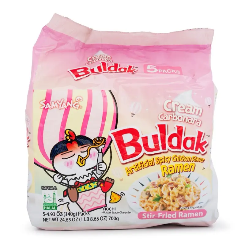 Samyang Buldak Ramen Cream Carbonara Hot Chicken Flavor 4.93 oz*5 each