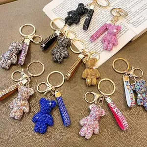 Cute Full Diamond Little Bear Design Sparkly Bag Charm, Fashionable Bag Keychain for Women & Girls, Trendy All-match & Exquisite Bag Charm for Birthday Gift, Mother's Day Gift, Purse Accessories