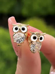 Owl Design Stud Earrings, Fashion Earrings for Women, Trendy All-match & Exquisite Jewelry for Birthday Gift, Statement Earrings