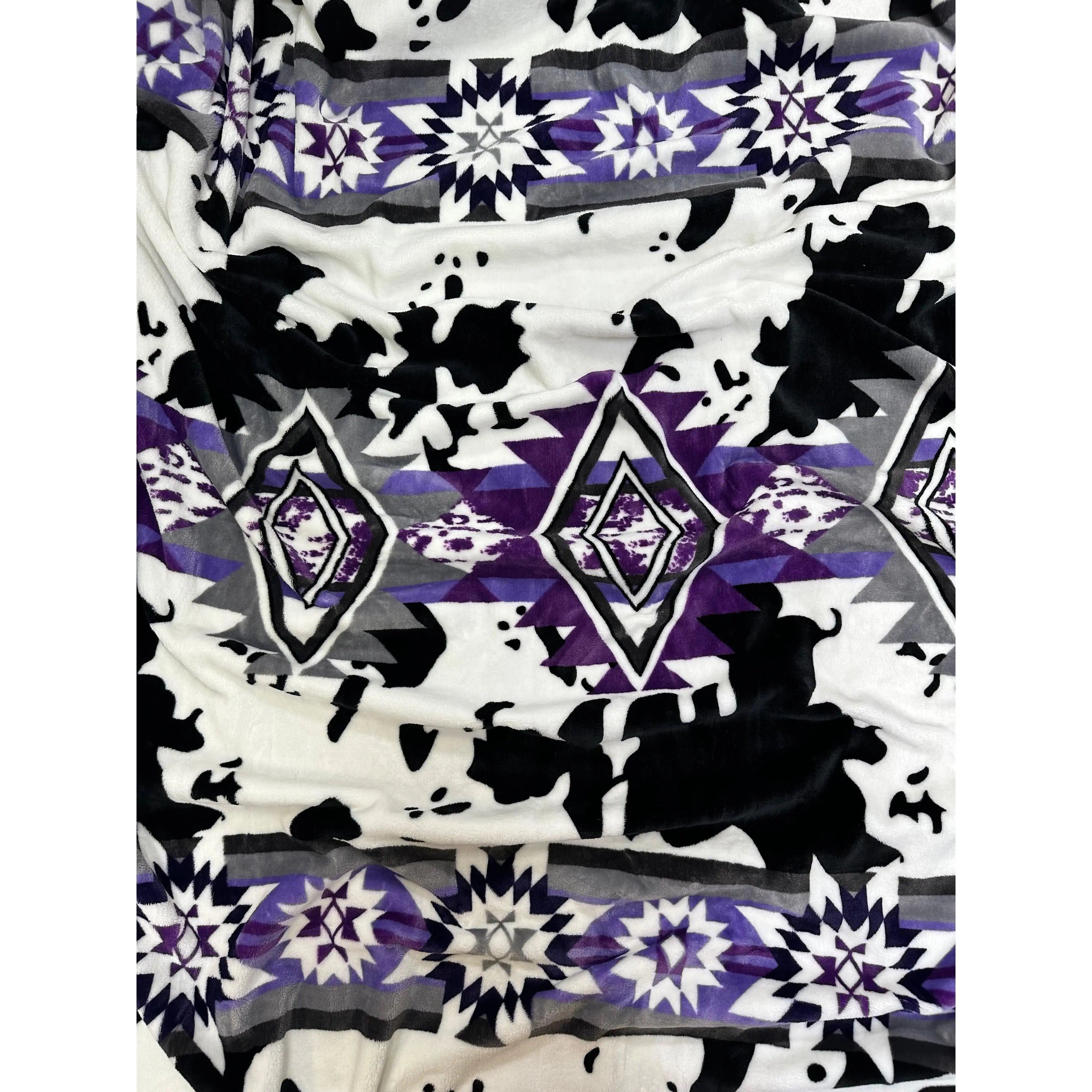 Cow Purple Southwestern Pattern Oversized Blanket 82"x90"