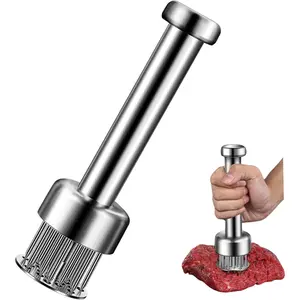 Stainless Steel Meat Tenderizer Tool with 21  , Meat  for Tenderizing Steak, Beef, Chicken, Pork, Barbecue and Marinating, Small Meat