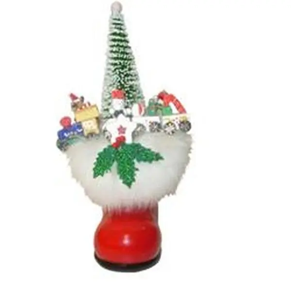 Alexander Taron 8170S Schaller Decorative Red Beaded Paper Mache Christmas Boot Ornament - 8.5"h x 5.25"w x 4.5"d Home Supply, Room Decor, Holiday Spirit Gifty Ideas, House Decor
