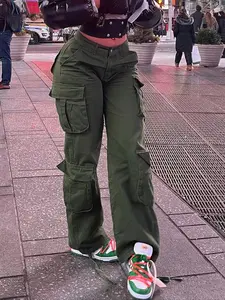 [New Arrival] GILIPUR Women's 97% Cotton Multi-Pocket Casual Soft Fit Cargo Pants, High-Waisted Loose Cargo Pants with Straight-Leg Design, Comfortable & Stylish, Versatile for All Outfits, Casual Lounge Pants