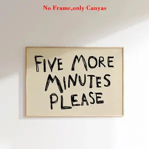 1pc, wall art, vintage poster, funny bedside "Please sleep for another five minutes" art print, "Sleep Lovers" slogan canvas painting, Canvas prints, interesting home decor, gift for friends, unframed
