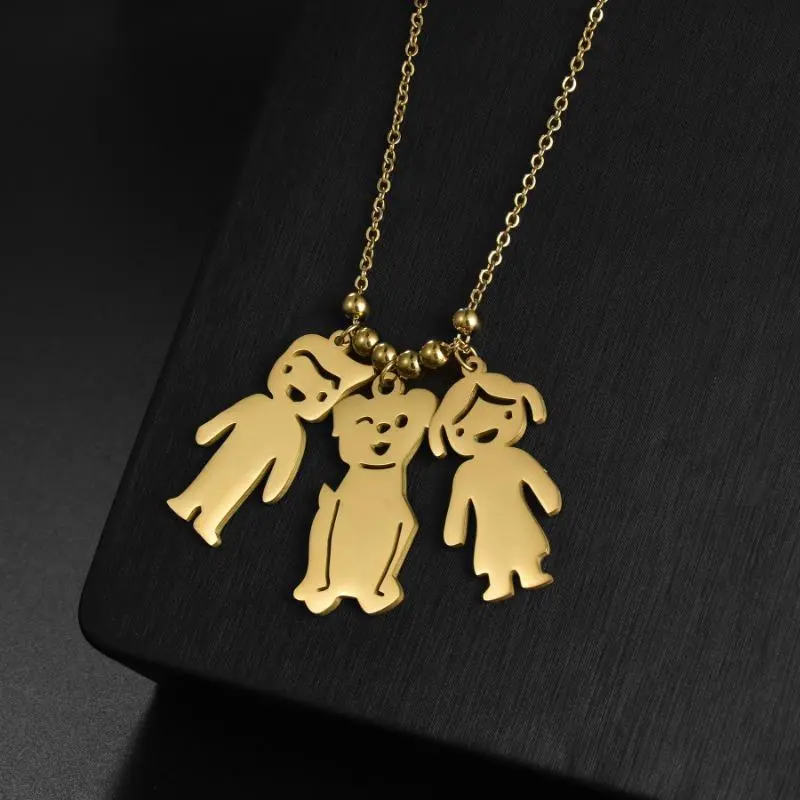 Custom engraved name titanium steel, stainless steel necklace, simple dad mom boy girl kitten bone cat paw footprint puppy family member combination pendant gift Custom engraved name titanium steel, stainless steel necklace, simple dad mom boy girl kitten bone cat paw footprint puppy family member combination pendant gift