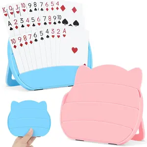 2 Pack Card Holders with Card Slots for Playing Cards | Playing Card Holder for Adults & Seniors, Hands Free Card Game Holder for Arthritis Little Hands | Poker Parties Travel Family Game Nights