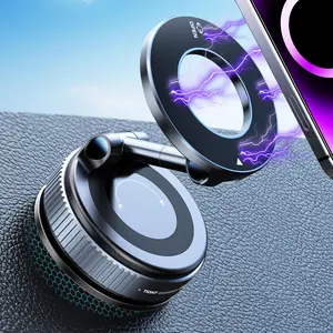 Upgraded 360° Nano Gel Vacuum Magnetic Phone Holder, Car Phone Holder for Magsafe[108+LBS Strongest Suction & 3000gf Strongest Magnetic], Suction Cup Phone Mount for Car/for iPhone