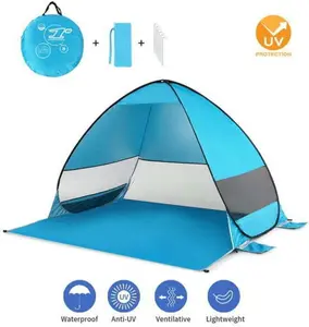 Pop Up Beach Tent 1-3 Person Anti-UV Portable Easy Up Outdoor Camping  Beach Sun Shelter Canopy Tent