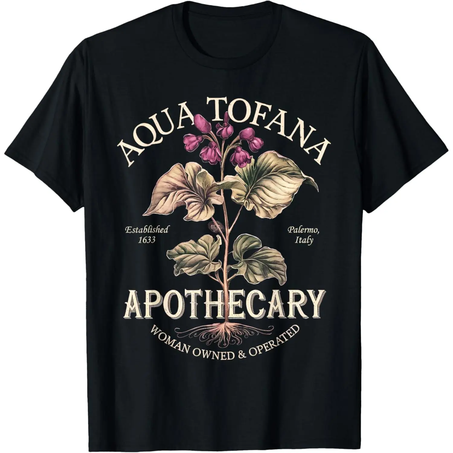 Aqua Tofana Funny Feminist Apothecary Vintage Design T-Shirt graphic tees