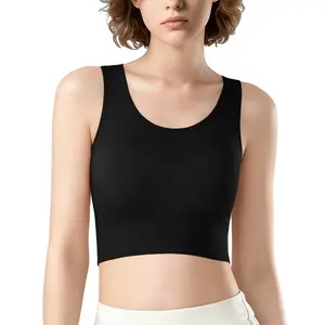 CuteStreet Seamless Chest Binder FTM Transgender Binder Compression Sport Breathable Bra Pullover Tank Top Gym Clothes Workout Yoga Gym Activewear