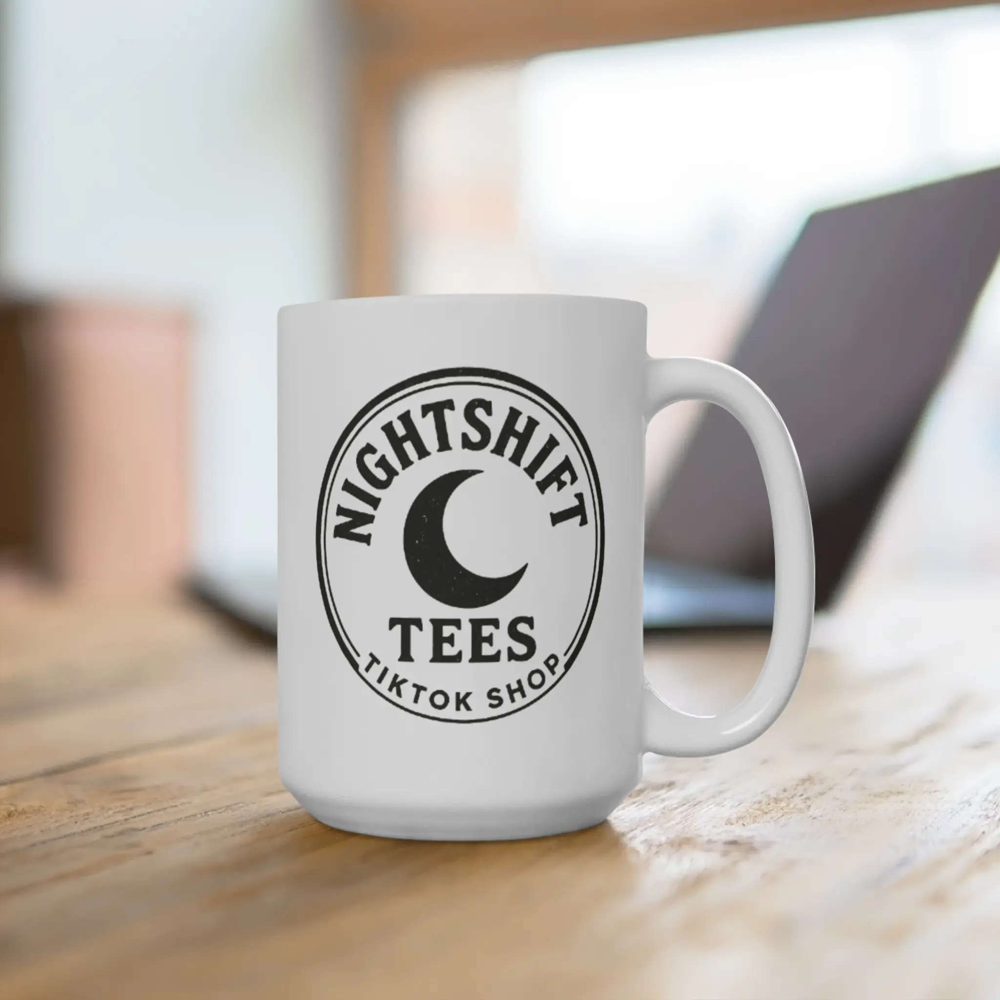 NightShift Tees Official Logo Mug – 15oz Ceramic