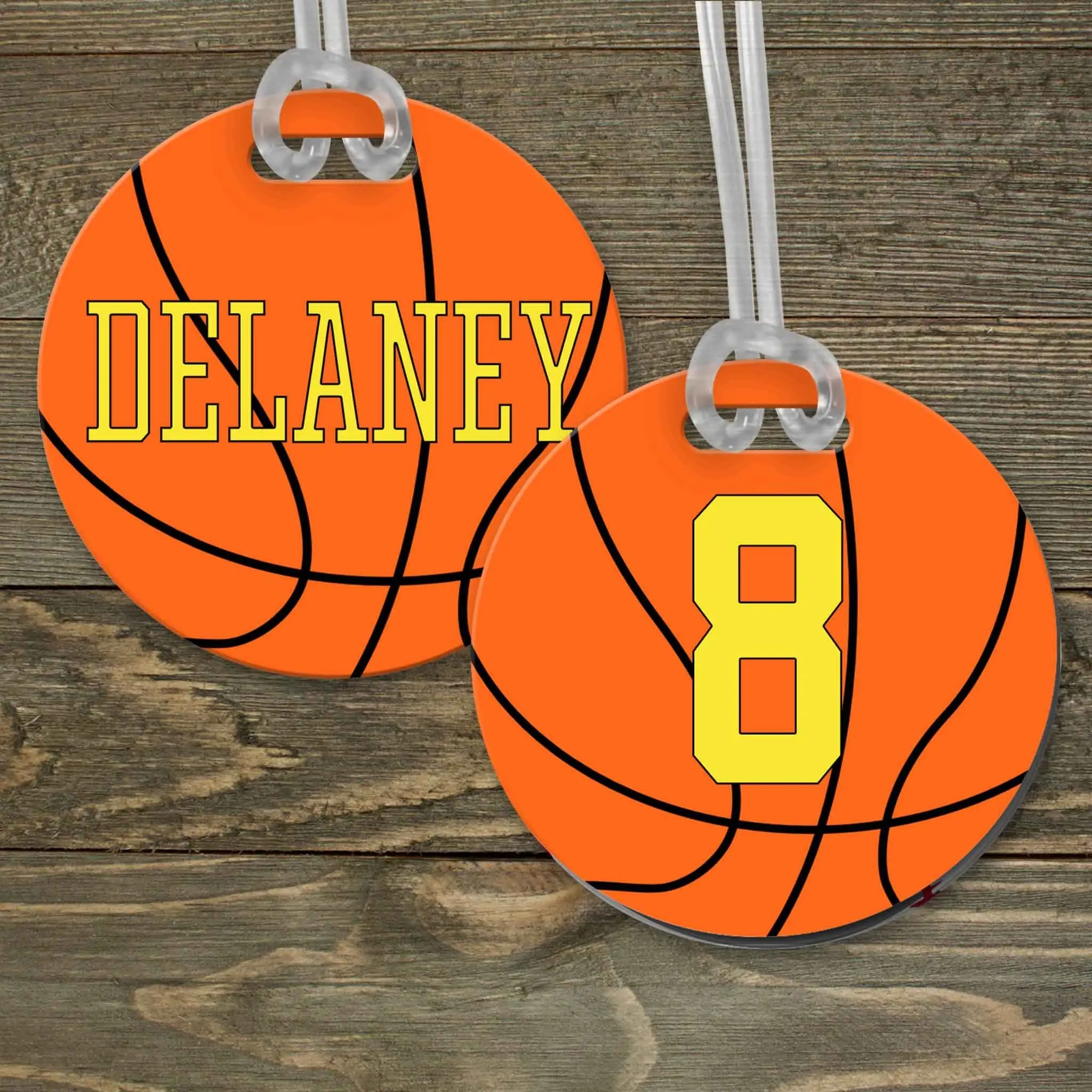 Personalized Luggage Tag | Custom Monogram Bag Tag | Basketball Design
