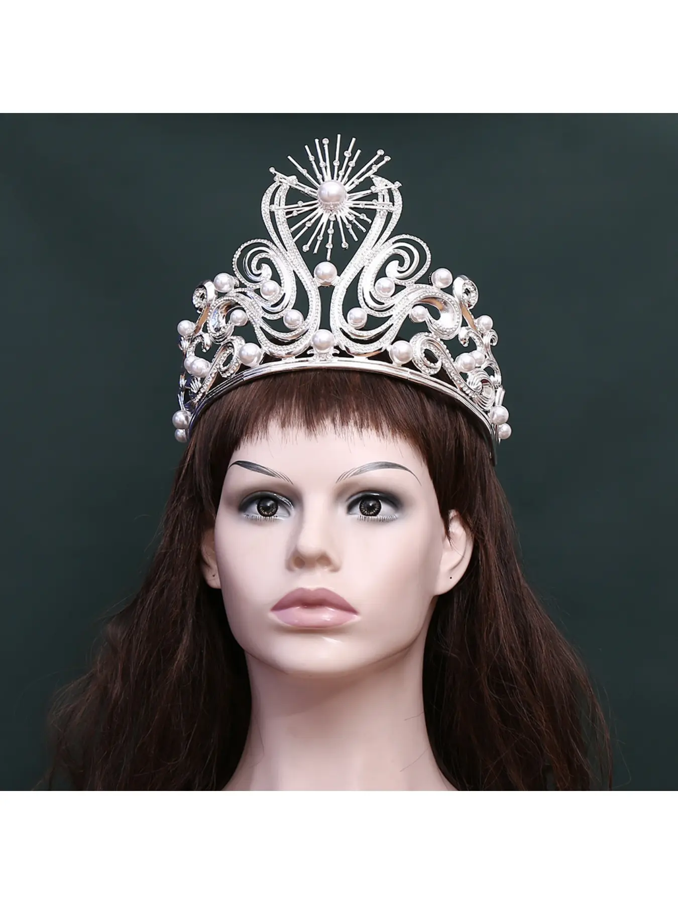 Miss World crown tiara, luxurious European and American large wedding and birthday crown baroque tiara Bridal Headpiece Bridal Accessory