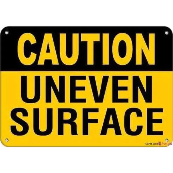 Street sign warning plaque Caution Uneven Surface Hazard Watch Your Steps Metal Tin Sign Wall Art Decor Safety Warning Signs For Outdoor & Indoor office Sign 8 X 12 Inch