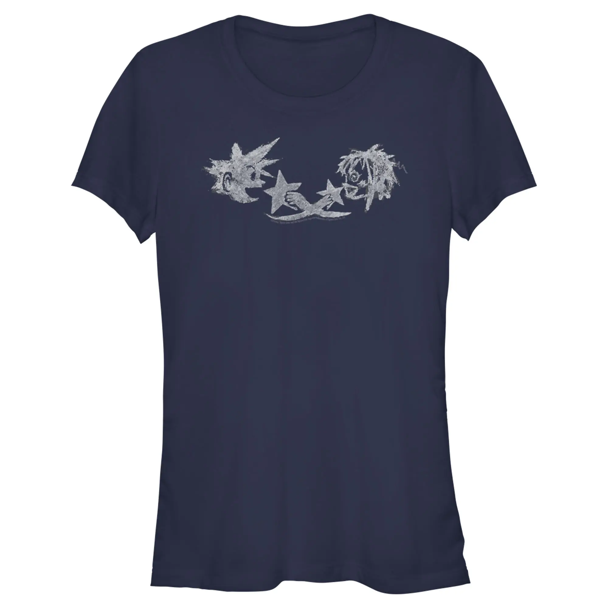 Juniors Womens Kingdom Hearts 1 Sora and Kairi Doodle T-Shirt