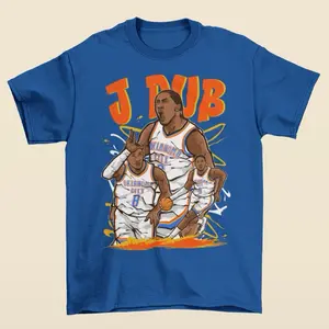 Jalen Williams J Dub Cartoon Style Oklahoma City Basketball T-Shirt