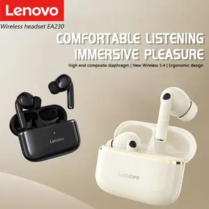 Lenovo EA230 TWS Wireless Earphones with Advanced Bluetooth 5.4 Chip for Stable Connection & Low Latency Audio. Featuring an Ergonomic In-Ear Design for Secure and Comfortable All-Day Wear, Plus a Large Capacity Charging Case that Delivers up to 40 Ho