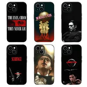 Unique Artistic Design 1983 Film S-Scarface Phone Case  for iPhone 17, 16, 15, 14, 13, 12, 11 Pro Air Plus ProMax and Samsung S26-S21 Ultra Plus Samsuung A35-A14 shock-absorbing phone cases, fashionable gift. shockproof cover black soft
