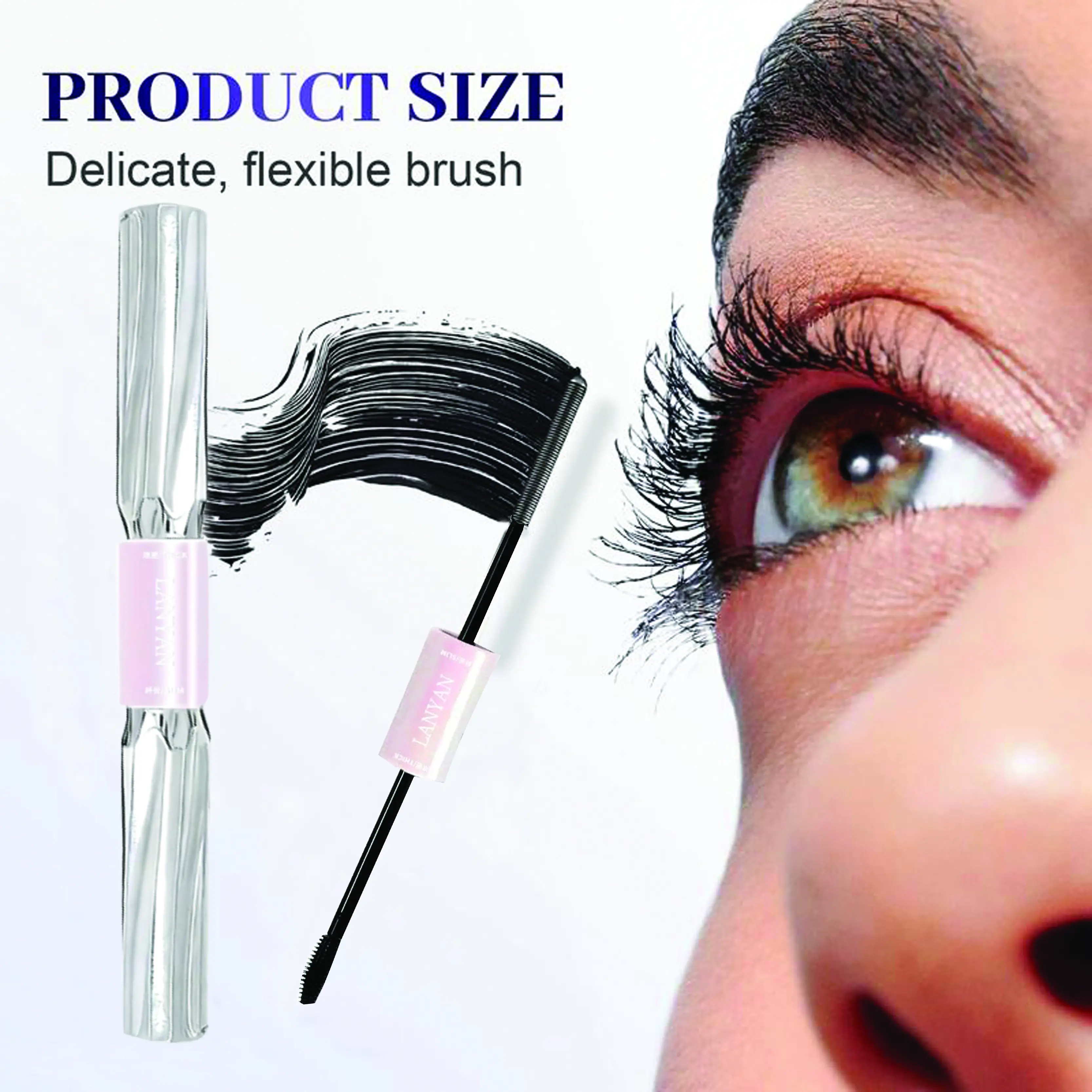 Waterproof Quick-Drying Curling Mascara - Upgraded Iron Rod Mascara, Steel Tube Eyelash Primer, Long-Lasting, No Makeup, No Clumps, No Smudging, Can Create Long, Thick, Three-Dimensional Long-Lasting Eyelashes