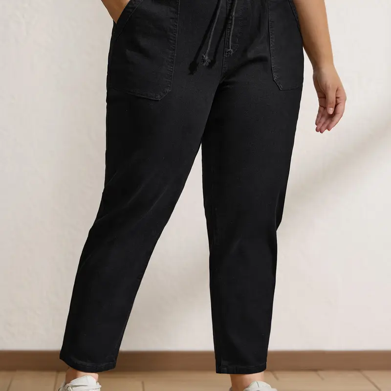 BloomChic Stretchy Threaded Waist Skinny-Fit Jeans 【M-6XL】