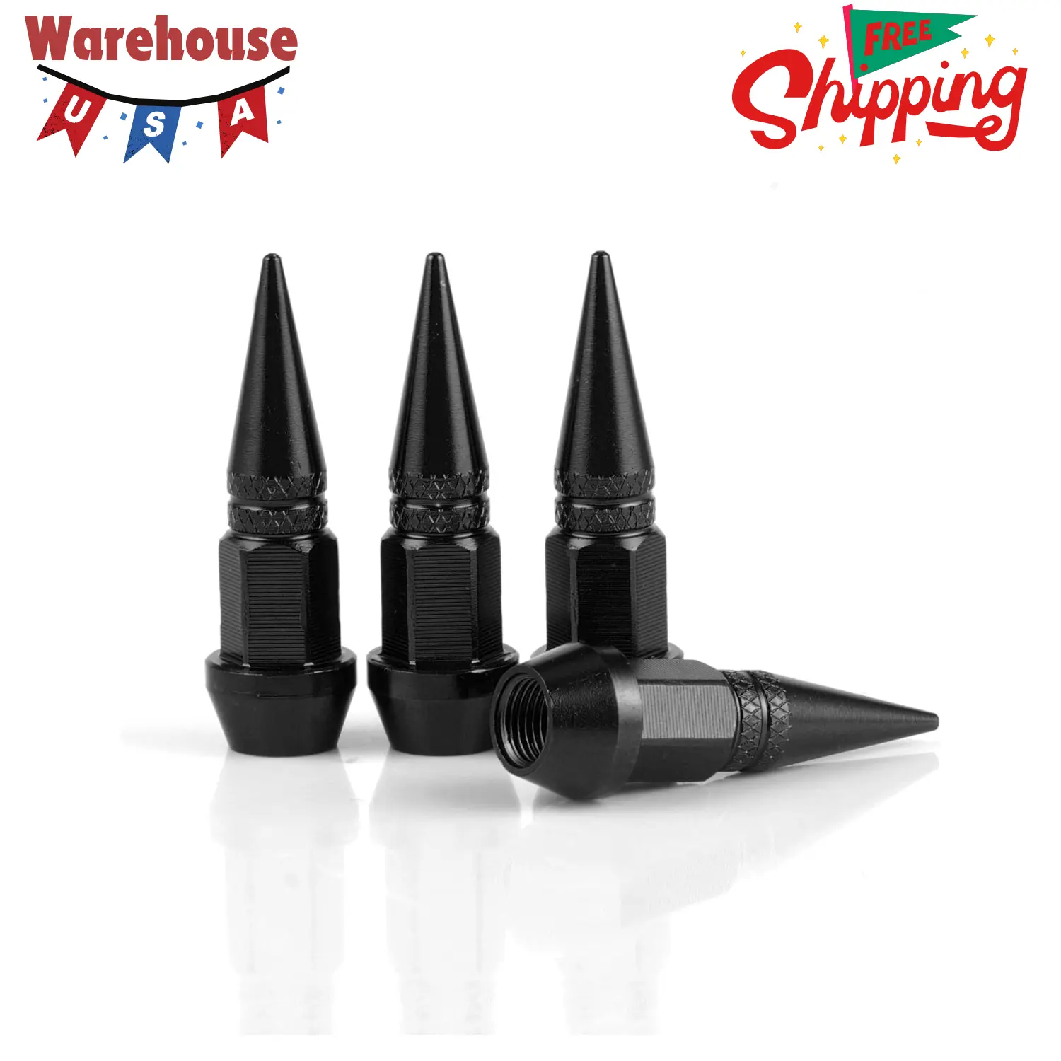 45mm Spiked Aluminum Stem Valve Caps,4PCS