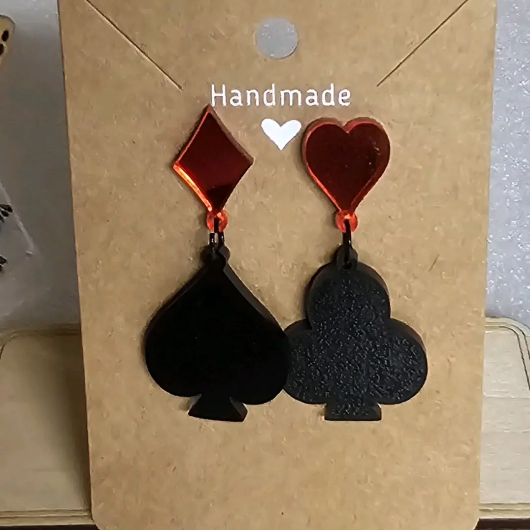 103) Acrylic Poker Suit Earrings