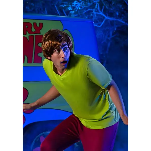 HalloweenCostumes Men's Plus Size Classic Scooby Doo Shaggy Costume, Polyester Clothes Set with Shirt, Top, and Pants for Special Occasions